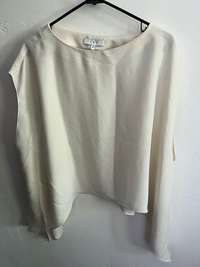 IRO Cream Asymmetrical Layered Silk Blouse